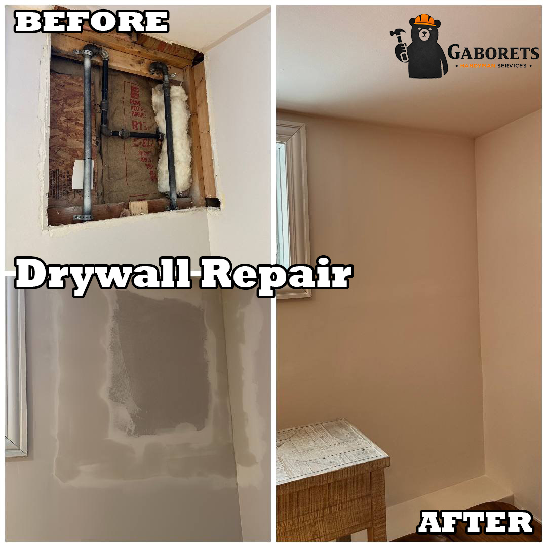 Drywall repair before and after in Palatine, Illinois